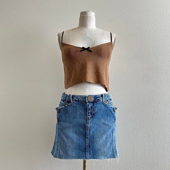 Handmade Tops - Handmade brown black gold camisole